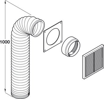 Ducting Set Length 1000 mm System 5 brown 565.30.142