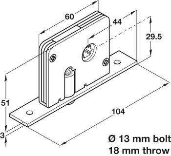 Deadbolt Locking System for Sliding Interior Doors Hawa 20-A Endfold Top hung system Concealed deadbolt lock 407.49.924