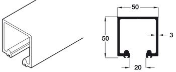 Top Track for Folding Patio Doors Slido Fold 100-U Top hung end folding system Length 2500 mm 943.32.825