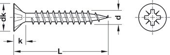 Spax Chipboard Screw, Countersunk Head, PZ, Fully Threaded, Yellox Coated, 3 x 12 mm 018.01.188