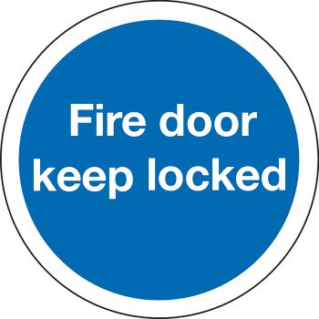 Blue Sign D76mm-Fire door keep locked 987.16.818