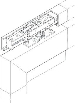 Fitting Set for Sliding Metal Interior Doors Hawa-Junior 80/M Top hung system For 1 door 940.84.002