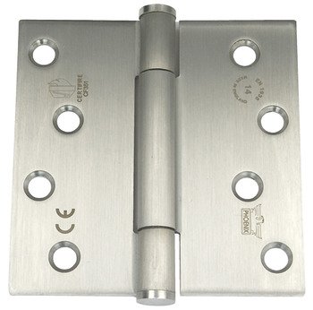 Butt Hinge Concealed Bearing 3 Knuckle Fixed Pin 102 x 102 mm Stainless Steel Staggered hole pattern Square corners satin 926.91.220
