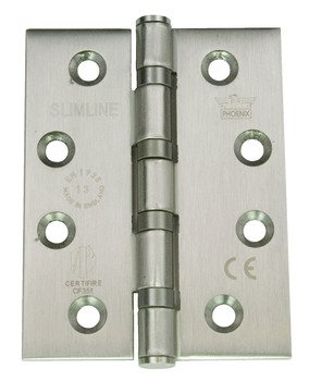 Butt Hinge 102 x 76 mm 304 Stainless Steel Phoenix Slimline ANSI hole pattern Square corners satin 926.91.380