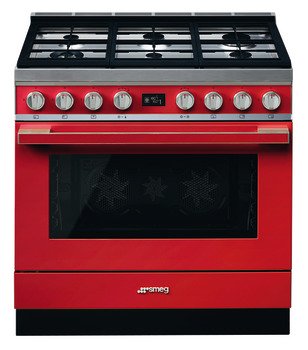 Smeg Por CPF9GPR Range Ckr DF Red/Stainless Steel 534.64.849