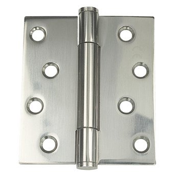 Butt Hinge Concealed Bearing 3 Knuckle Fixed Pin 102 x 89 mm Stainless Steel Staggered hole pattern Square corners satin 926.91.200