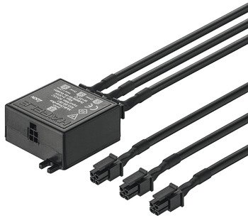 LED Multi Driver Box for Operating up to 3 Drivers with 1 Switch Up to 3 drivers/distributors with 1 switch can be switched using the switching function Black finish 833.89.061
