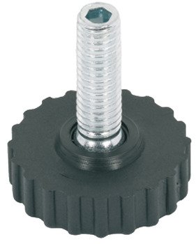 Base Leveller with Ball Joint and M8 x 22 mm Threaded Bolt Plastic Plastic plate Ø 25 mm base height 10 mm 651.08.301