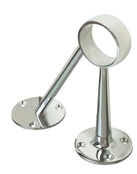 Railing Support Bracket with Angled Stem Bar Railing System For Ø 38-51 mm tubes Ø 38 mm polished chrome finish 812.51.200
