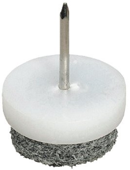 Pin Type Glide White Plasic with Grey Felt Glide Ø 28 mm 650.20.304