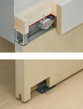 Fitting Set for Sliding Interior Doors Hawa-Junior 80/B (Modified) Top hung system for low headroom door For 1 door standard version 940.80.004