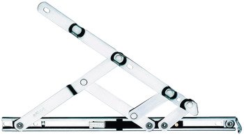 Friction Hinge Restrictor for Side or Top Hung Windows Stainless Steel or Brass For top hung windows length 509 mm (20") max. vent weight 24 kg opening angle 52° 911.59.126