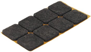 Felt Glide Square Self Adhesive L x W: 100 x 100 mm brown 650.06.129