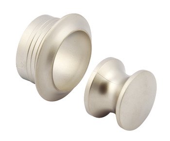 Push Lock Knob and Rosette for 16 mm Door Thickness Plastic Polished chrome plated 229.01.230