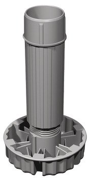 Adjustable Plinth Foot Foot and Shaft Sections Plastic For plinth height 100 mm black 637.38.710
