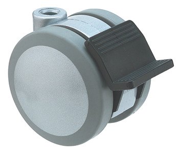 Swivel Twin Wheel Castor with Brake Ø 75 mm Hooded Ø 10-11 mm Pin Hole Load capacity 80 kg 660.90.235