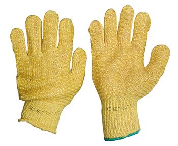 Gloves Criss Cross Knit Wrist One size fits all Yellow nylon/cotton 007.64.070