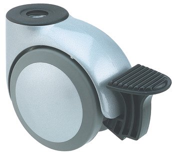 D75mm Twin Castor Swivel with Brake Pin Silver 660.90.245