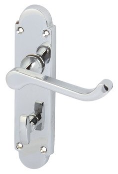 Lever Handles on Backplates for Bathroom Lock 167 mm Zinc Alloy Designed for interior doors Polished chrome 901.99.994