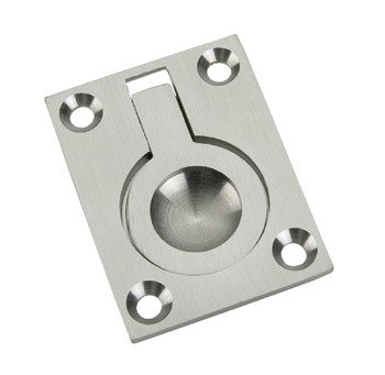 Flush Ring Pull Handle 50x38x11mm Brass PC 911.26.263