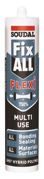 Multi-Purpose Sealant and Adhesive SMX Hybrid Polymer Tube 290 ml Soudal Fix All Flexi Formerly named Fix All Classic Black