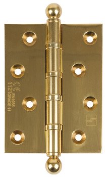 Butt Hinge Ball Finial 100 x 75 mm Brass Polished and lacquered brass 926.23.138