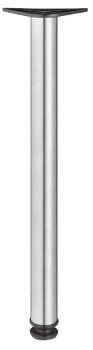 Leg w Adj D60x710mm Plastic Black/Steel Stainless Steel Col
