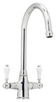 Mixer Tap Dual Lever C-Spout Abode Ludlow Polished chrome - AT1026 569.96.220