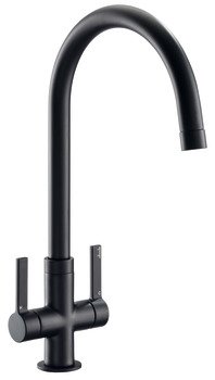 Mixer Tap Dual Lever C-Spout Abode Pico Matt black - AT2095 569.96.300