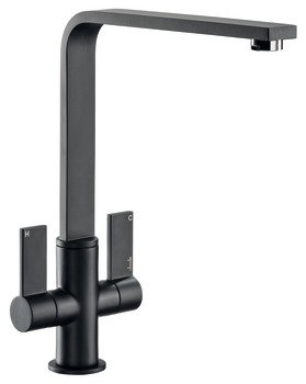Mixer Tap Dual Lever L-Spout Abode Quantic Matt black - AT2105 569.96.380