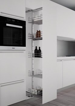 Larder Unit Complete Set Centre Mounting Height Adjustable For cabinet width 300 mm basket width 230 mm chrome wire 549.87.814
