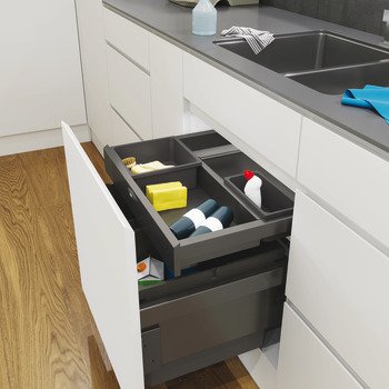 Waste Bin System Vauth-Sagel VS ENVI Drawer For cabinet width 500 mm lava grey 503.16.371
