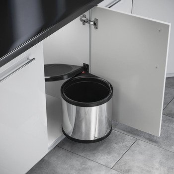 Hailo Mono SO 400 Bin Hinged 12L Stainless Steel 502.12.032