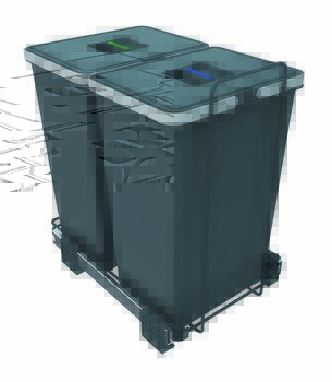 Ecofil PO 400 Bin Hinged 2x24L Dk Grey