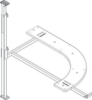 Hafele PO Corner Frame LH Adj Steel 549.42.991